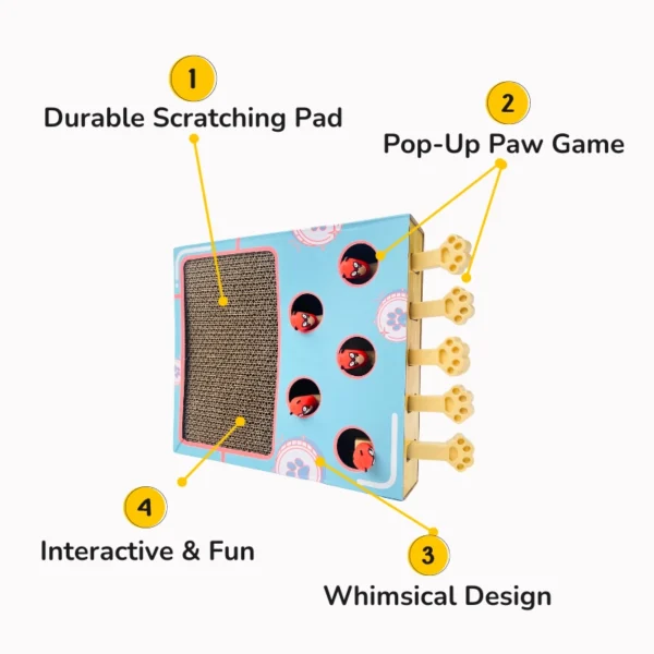 Pop-Up Game Cat Scratcher - Interactive Corrugated Cardboard Toy for Cats - Image 2