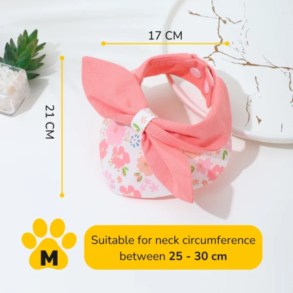 Adorable Floral Cat Bandana with Bow - Image 10