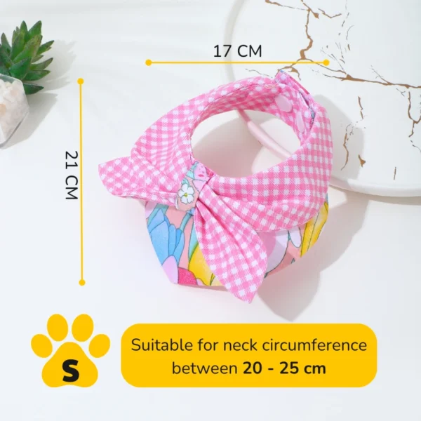Adorable Floral Cat Bandana with Bow - Image 6