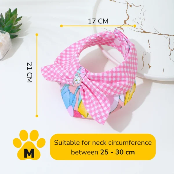 Adorable Floral Cat Bandana with Bow - Image 9