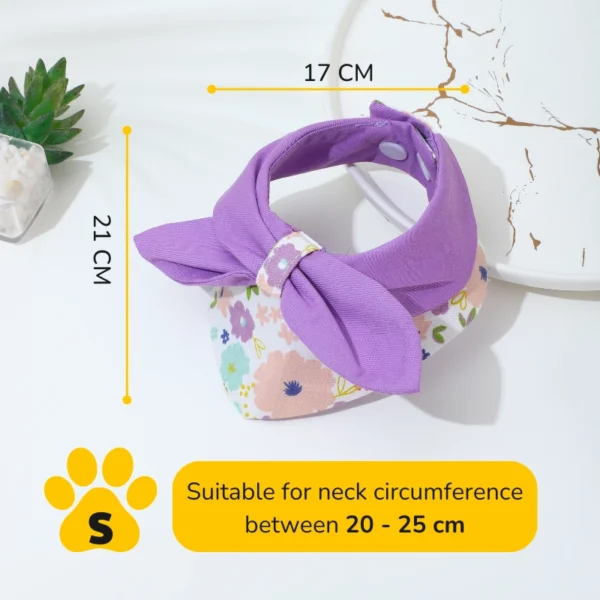 Adorable Floral Cat Bandana with Bow - Image 8