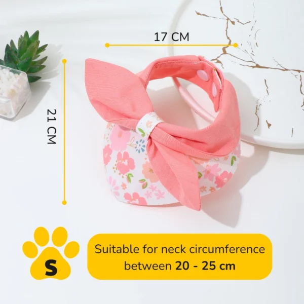 Adorable Floral Cat Bandana with Bow - Image 7