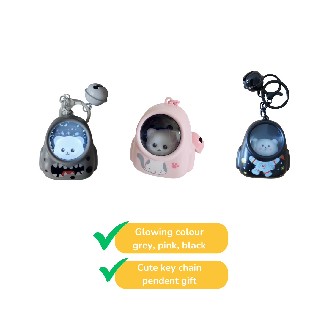 Pet keychain Glowing Night Light Cute Keychain Pendant Gift Cat and Dog Bag Pendant - Image 3